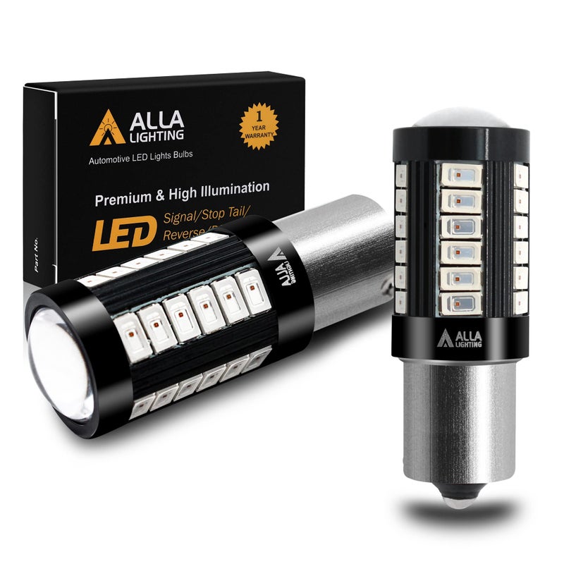 Alla Lighting 2800lm BA15S Bayonet 7506 1156 LED Bulbs, Red Brake/Tail Lights/Turn Signal Lights 1619 7506LL 1156LL 1141 1093 1073 Xtreme Super Bright 5730 33-SMD Taillights Lamps Upgrade - Image 1